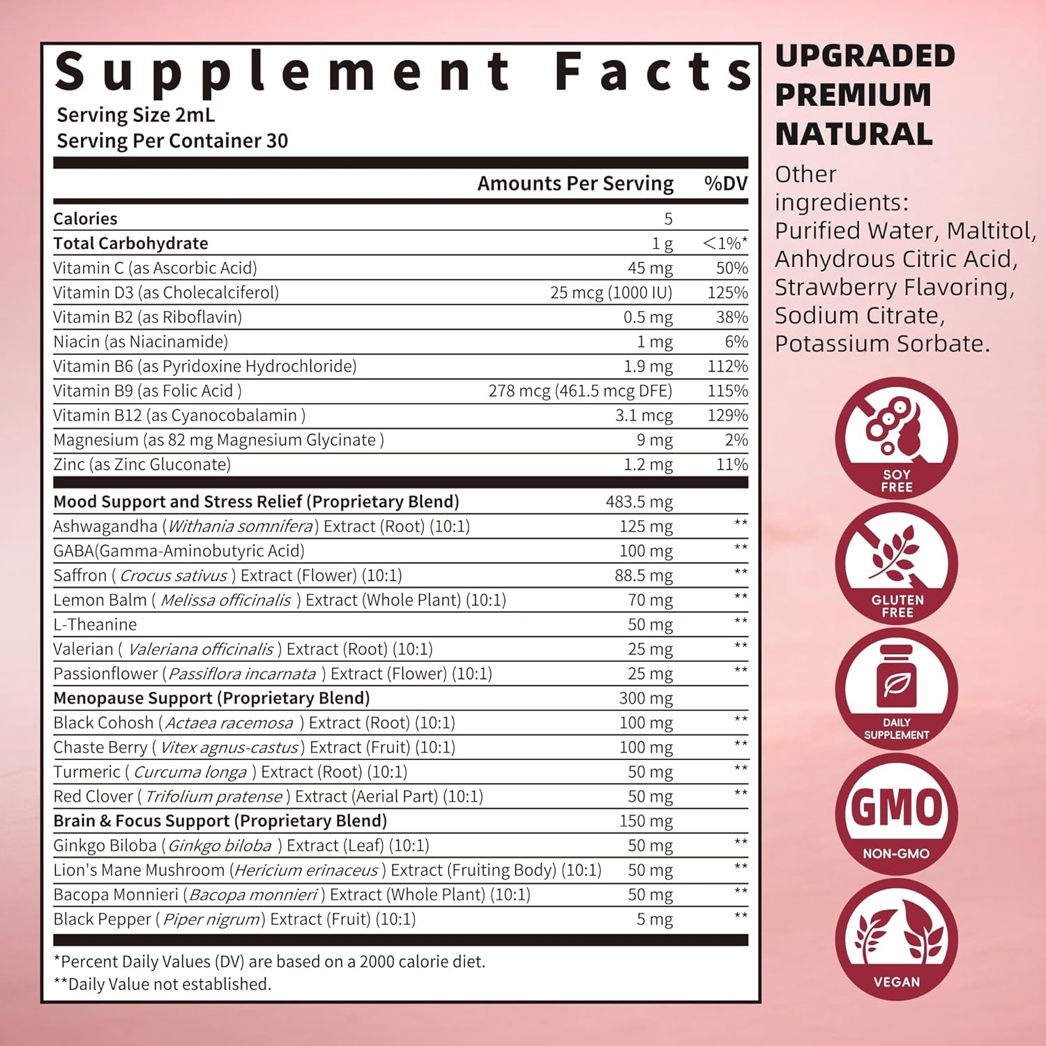Saffron Extract Supplements Drop - 24-In-1 88.5Mg Saffron Extract with Ashwagandha,Black Cohosh & Lion'S Mane for Mood&Focus,Stress Relief,Cortisol Reducer,Menopause – Vegan 2FL OZ